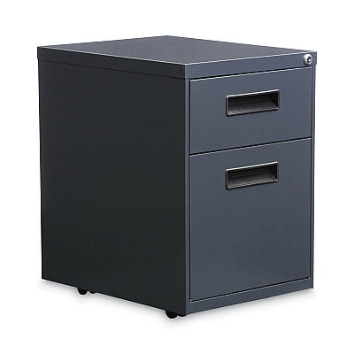 Alera File Pedestal, Left or Right, 2-Drawers: Box/File, Legal/Letter, Charcoal, 14.96" x 19.29" x 21.65" (ALEPABFCH)