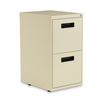 Alera File Pedestal, Left or Right, 2 Legal/Letter-Size File Drawers, Putty, 14.96" x 19.29" x 27.75" (ALEPAFFPY)
