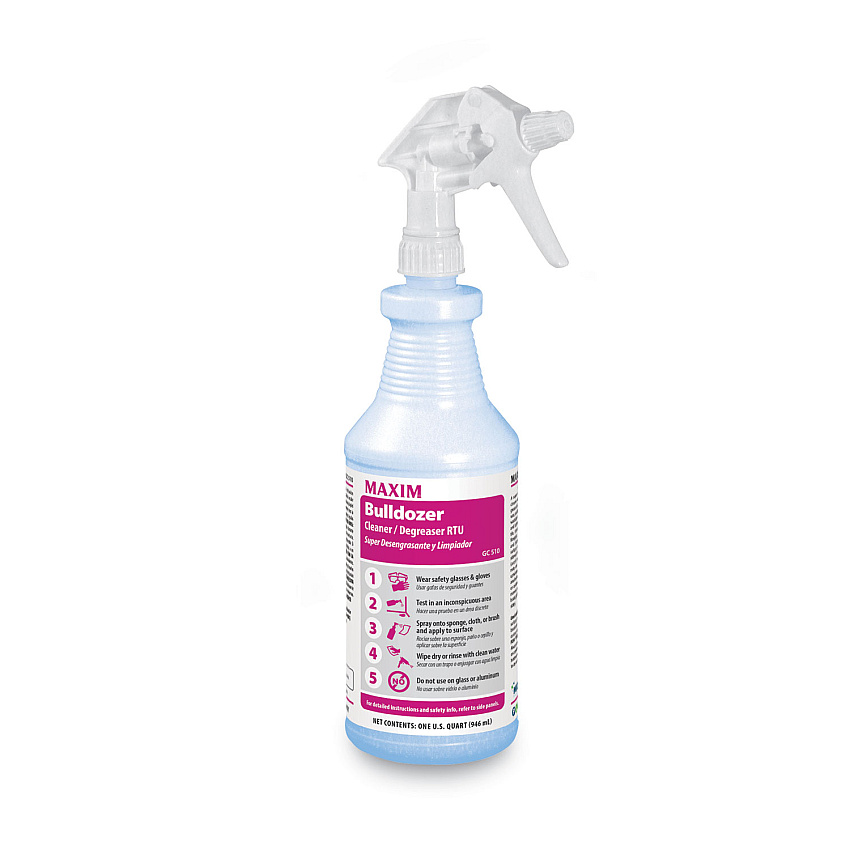 Maxim Bulldozer Cleaner/Degreaser RTU, Lemon Scent, 32 oz, 6/Carton (05100086)