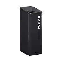 Rubbermaid Commercial Sustain Decorative Refuse with Recycling Lid, 15 gal, Metal/Plastic, Black (2078967)