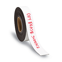 U Brands Dry Erase Magnetic Tape Roll, 2" x 50 ft, White, 1/Roll (FM2118)