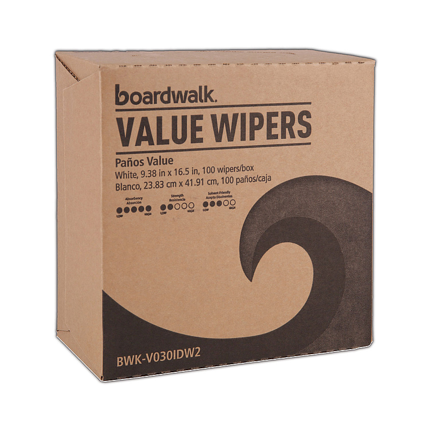 Boardwalk DRC Wipers, 9.33 x 16.5, White, 100 Dispenser Packs, 9 Dispenser Packs/Carton (BWKV030IDW2)