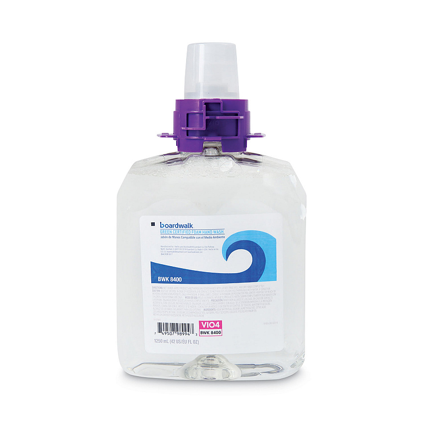 Boardwalk Green Certified Foam Soap, Fragrance Free, 1,250 mL Refill, 4/Carton (BWK8400)