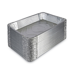 Boardwalk Aluminum Steam Table Pans, Full-Size Deep, 3.19" Deep, 12.81 x 20.75, 50/Carton (BWKSTEAMFLDP)
