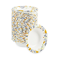 Boardwalk Deerfield Printed Paper Bowl, 12 oz, Coated/Soak Proof, Multicolor, 125/Pack, 8 Packs/Carton (BWKDEER12BOWL)