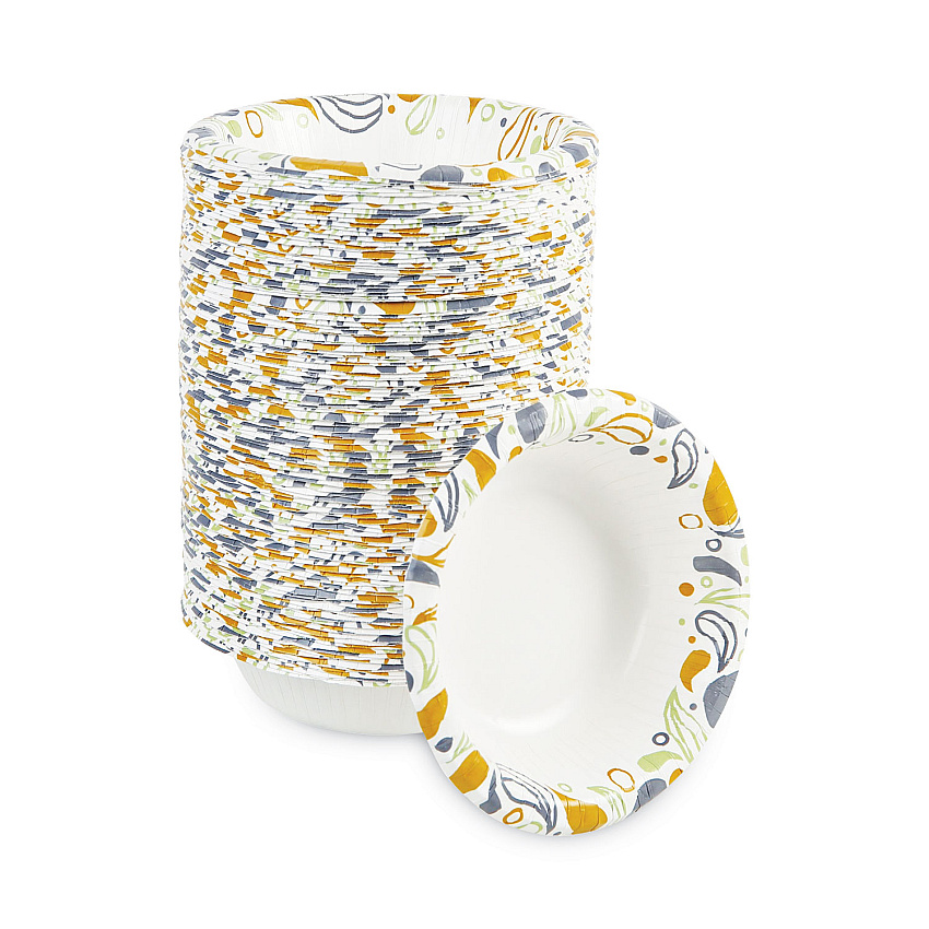 Boardwalk Deerfield Printed Paper Bowl, 12 oz, Coated/Soak Proof, Multicolor, 125/Pack, 8 Packs/Carton (BWKDEER12BOWL)