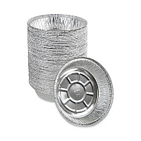 Boardwalk Round Aluminum To-Go Containers, 24 oz, 7" Diameter x 1.47"h, Silver, 500/Carton (BWKROUND7)
