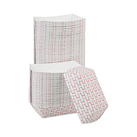 Boardwalk Paper Food Baskets, 3 lb Capacity, Red/White, 500/Carton (BWK30LAG300)