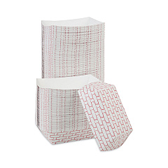 Boardwalk Paper Food Baskets, 3 lb Capacity, Red/White, 500/Carton (BWK30LAG300)