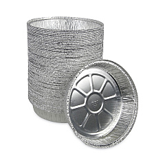 Boardwalk Round Aluminum To-Go Containers, 48 oz, 9" Diameter x 1.66"h, Silver, 500/Carton (BWKROUND9)