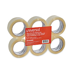 Universal Heavy-Duty Box Sealing Tape, 3" Core, 1.88" x 54.6 yds, Clear, 6/Box (UNV93000)