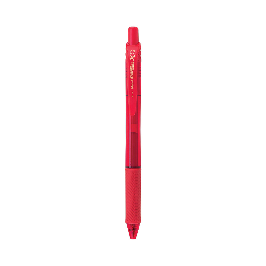 Pentel EnerGel-X Gel Pen, Retractable, Medium 0.7 mm, Red Ink, Red Barrel, Dozen (BL107B)