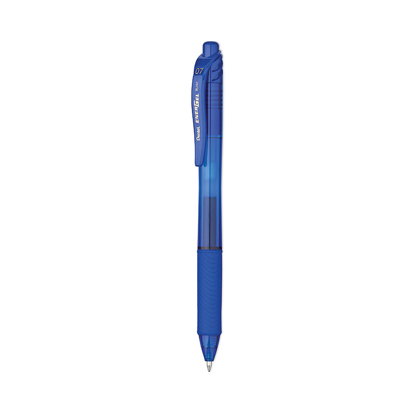 Pentel EnerGel-X Gel Pen, Retractable, Medium 0.7 mm, Blue Ink, Blue Barrel, Dozen (BL107C)