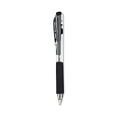 Pentel WOW! Gel Pen, Retractable, Medium 0.7 mm, Black Ink, Clear/Black Barrel, 12/Pack (K437BPS12A)