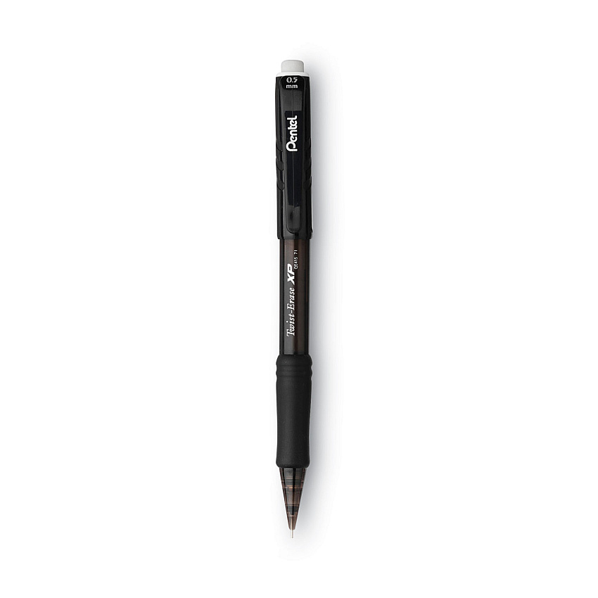 Pentel Twist-Erase EXPRESS Mechanical Pencil, 0.5 mm, HB (#2.5), Black Lead, Black Barrel, Dozen (QE415A)
