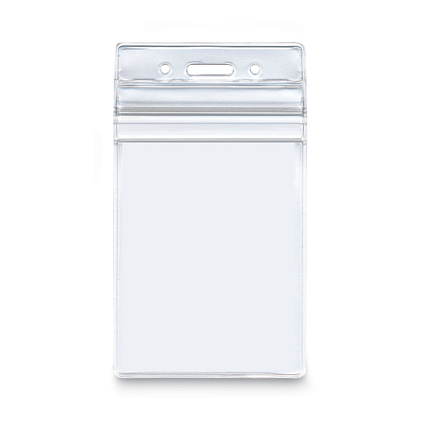 Advantus Resealable ID Badge Holders, Vertical, Frosted 3.68" x 5" Holder, 2.62" x 3.75" Insert, 50/Pack (75524)