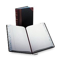 Boorum & Pease Account Record Book, Record-Style Rule, Black/Red/Gold Cover, 13.75 x 8.38 Sheets, 500 Sheets/Book (9500R)