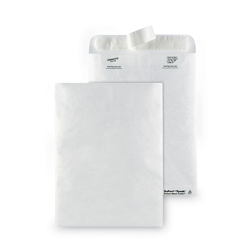 Survivor Catalog Mailers, Lightweight Tyvek, #10 1/2, Square Flap, Redi-Strip Closure, 9 x 12, White, 50/Box (R1462)