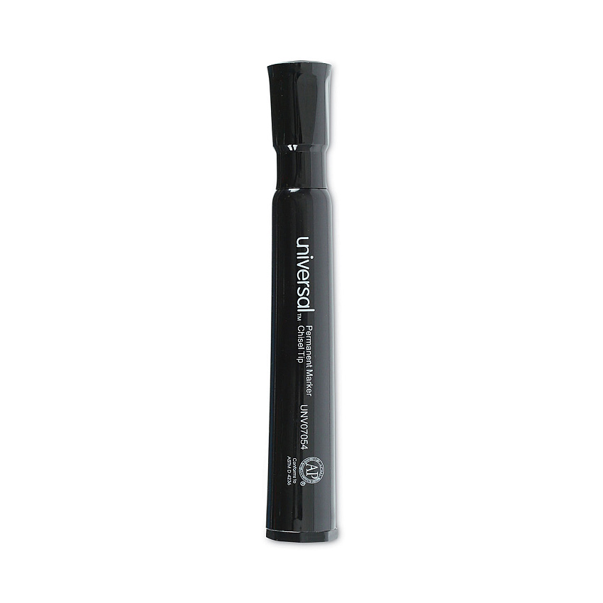 Universal Chisel Tip Permanent Marker Value Pack, Broad Chisel Tip, Black, 60/Pack (UNV07054)