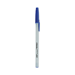 Universal Ballpoint Pen, Stick, Medium 1 mm, Blue Ink, Gray Barrel, Dozen (UNV27411)