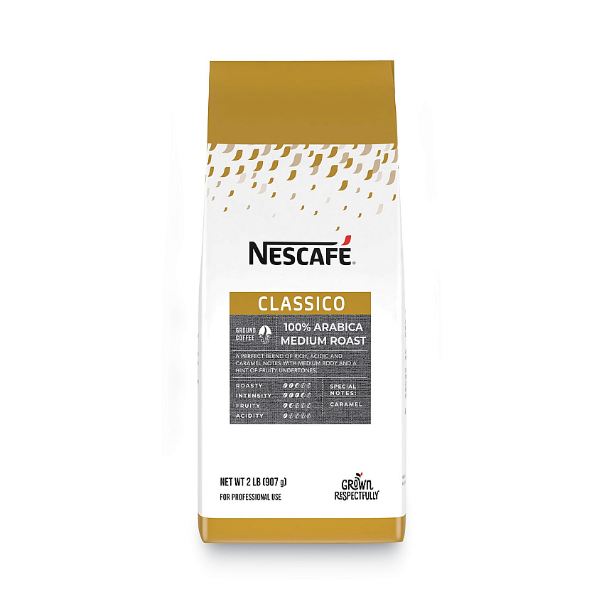 Nescafe Classico 100% Arabica Roast Ground Coffee, Medium Blend, 2 lb Bag, 6/Carton (25573CT)