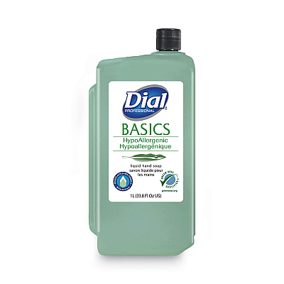 Dial Professional Basics MP Free Liquid Hand Soap, Unscented, 1 L Refill Bottle, 8/Carton (33821)