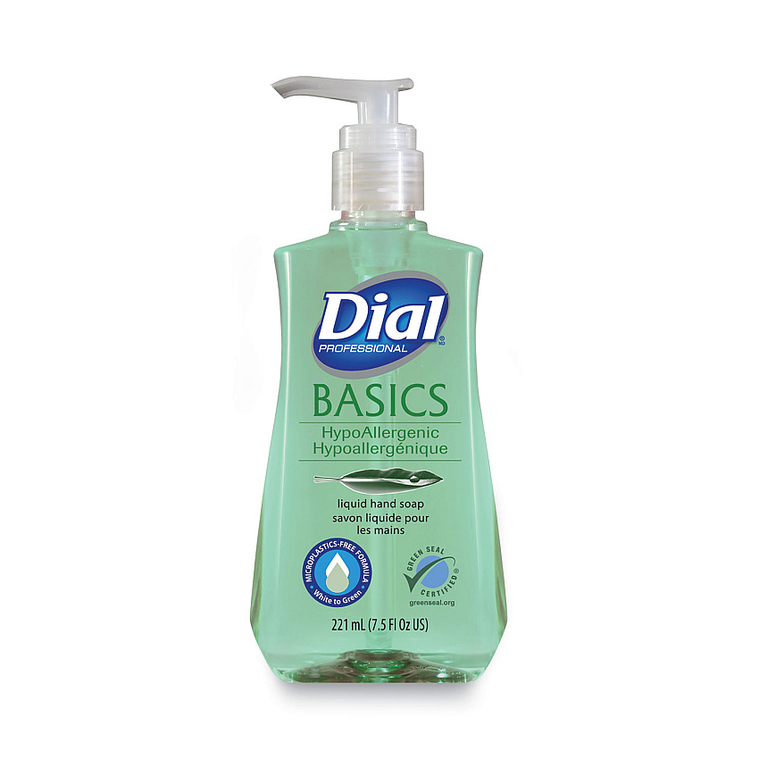 Dial Professional Basics MP Free Liquid Hand Soap, Unscented, 7.5 oz Pump Bottle, 12/Carton (33256)