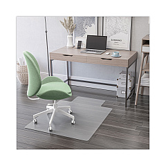 deflecto EconoMat All Day Use Chair Mat for Hard Floors, Lip, 46 x 60, Low Pile, Clear (CM2E432F)