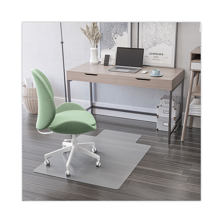 deflecto EconoMat All Day Use Chair Mat for Hard Floors, Lip, 46 x 60, Low Pile, Clear (CM2E432F)