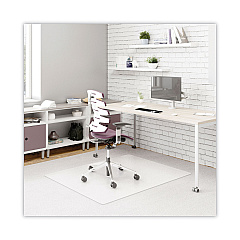 deflecto DuraMat Moderate Use Chair Mat, Low Pile Carpet, Flat, 45 x 53, Rectangle, Clear (CM13242)