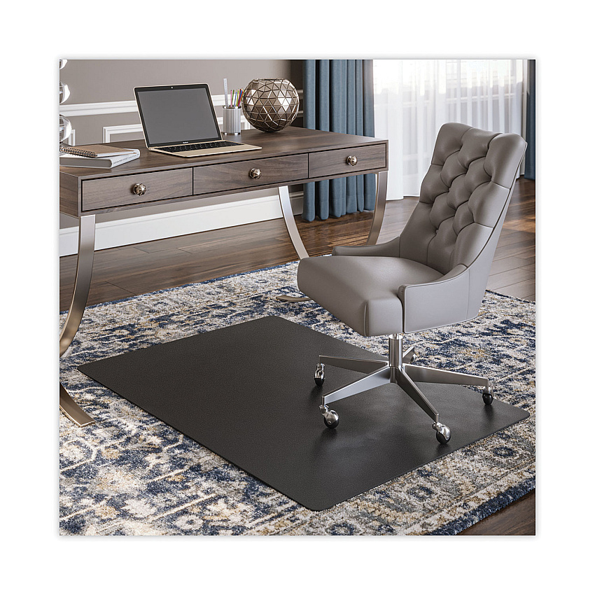 deflecto SuperMat Frequent Use Chair Mat for Medium Pile Carpet, 45 x 53, Rectangular, Black (CM14242BLK)