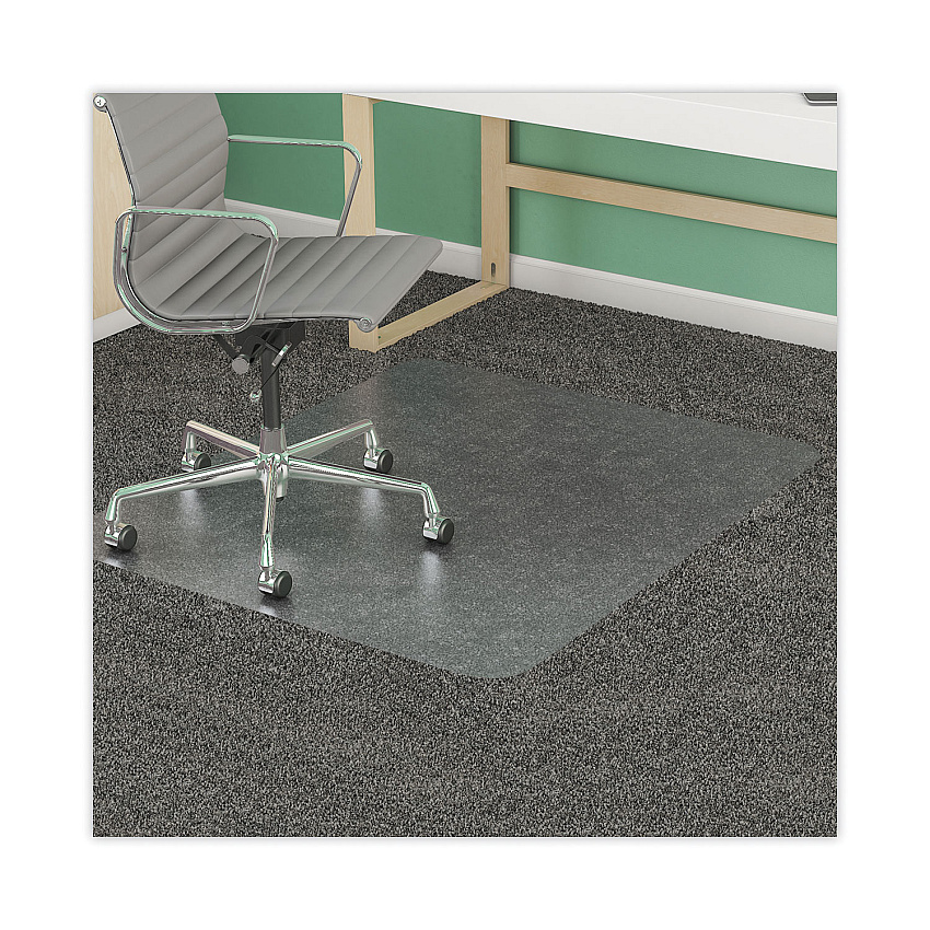 deflecto SuperMat Frequent Use Chair Mat, Med Pile Carpet, Roll, 45 x 53, Rectangular, Clear (CM14242COM)