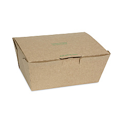 Pactiv Evergreen EarthChoice Tamper Evident OneBox Paper Box, 6.54 x 4.5 x 3.25, Kraft, 160/Carton (NOB03KECTE)