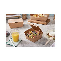 Pactiv Evergreen EarthChoice Tamper Evident OneBox Paper Box, 4.5 x 4.5 x 2.5, Kraft, 312/Carton (NOB01KECTE)