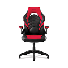 Emerge Vortex Bonded Leather Gaming Chair, Supports Up to 301 lbs, 17.9" to 21.6" Seat Height, Red/Black Back, Black Base (51465)