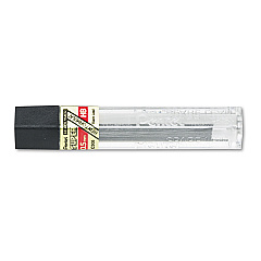 Pentel Super Hi-Polymer Lead Refills, 0.5 mm, HB, Black, 12/Tube (C505HB)