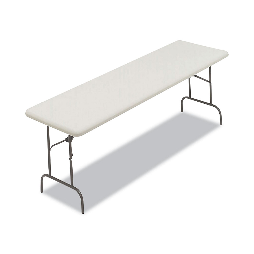 AbilityOne 7105016976847 SKILCRAFT Blow Molded Folding Tables, Rectangular, 96 x 30 x 29, Gray