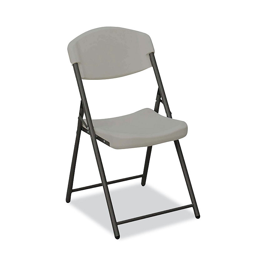 AbilityOne 7105016976033 SKILCRAFT Folding Chair, Supports Up to 350 lb, Charcoal Seat/Back, Black Base