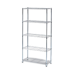 Alera Residential Wire Shelving, Five-Shelf, 36w x 14d x 72h, Silver (ALESW853614SR)