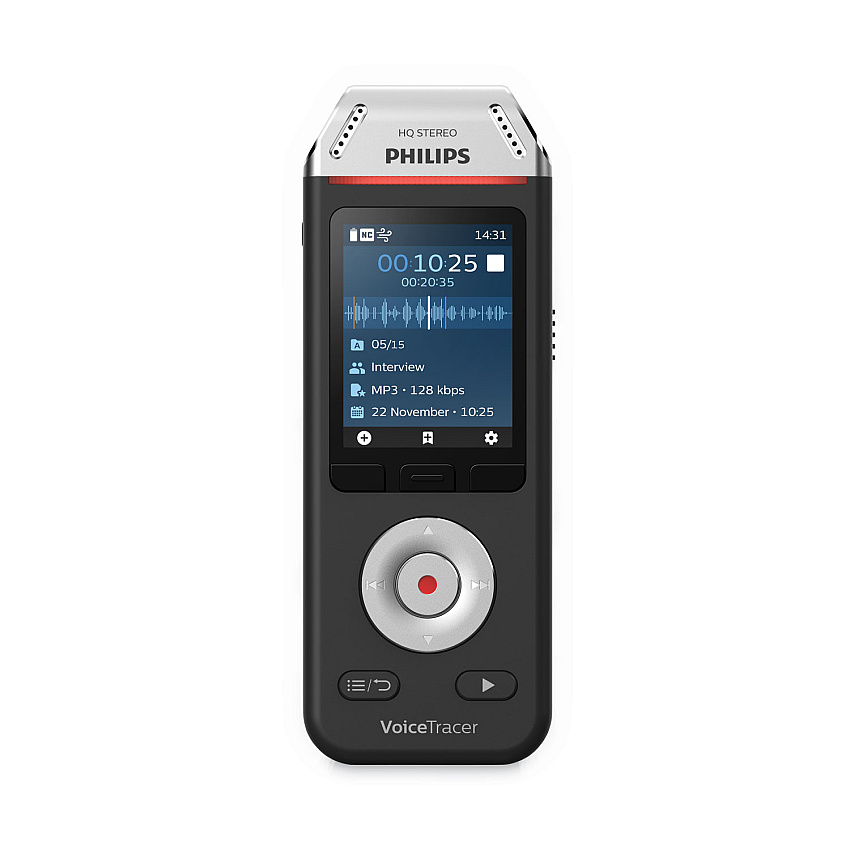 Philips Voice Tracer DVT2810 Digital Recorder, 8 GB, Black