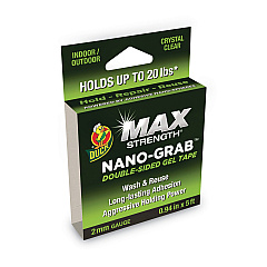 Duck MAX Strength Nano-Grab Double-Sided Gel Tape, 0.94" x 5 ft, Clear (287264)