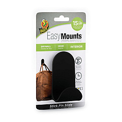 Duck EasyMounts Medium J-Hook, Medium, 15 lb Capacity, Matte Black, 1 Hook (287390)