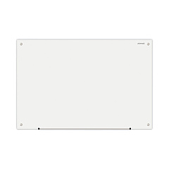 Universal Frameless Glass Marker Board, 36" x 24", White (UNV43232)