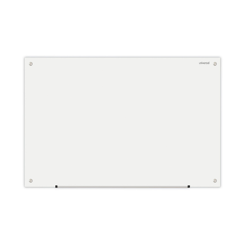 Universal Frameless Glass Marker Board, 36" x 24", White (UNV43232)