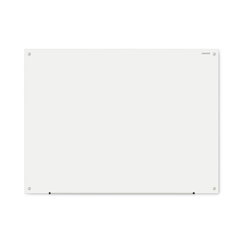 Universal Frameless Glass Marker Board, 48" x 36", White (UNV43233)