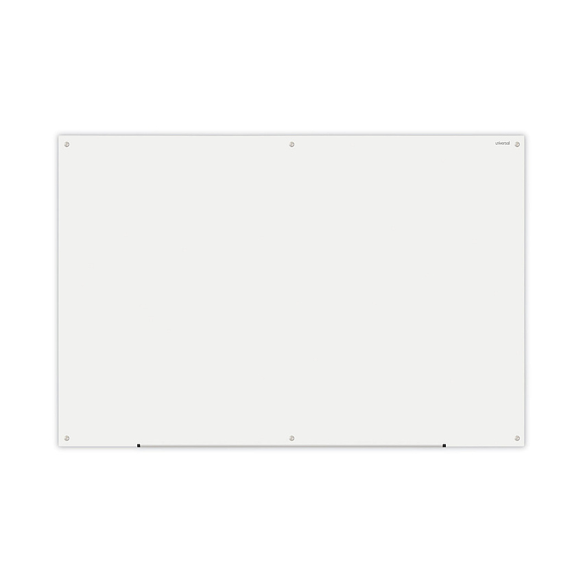 Universal Frameless Glass Marker Board, 72" x 48", White (UNV43234)