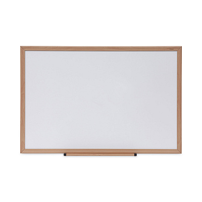 Universal Dry Erase Board, Melamine, 36 x 24, Oak Frame (UNV43619)