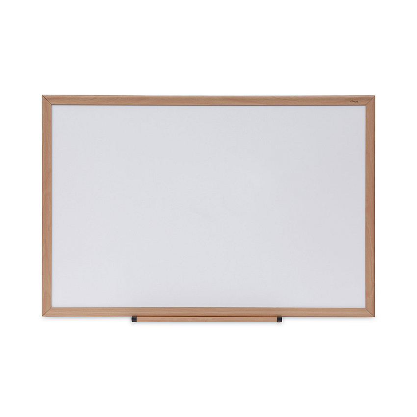 Universal Dry Erase Board, Melamine, 36 x 24, Oak Frame (UNV43619)