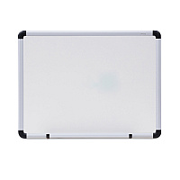 Universal Dry Erase Board, Melamine, 24 x 18, White, Black/Gray, Aluminum/Plastic Frame (UNV43722)