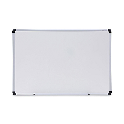 Universal Dry Erase Board, Melamine, 36 x 24, White, Black/Gray Aluminum/Plastic Frame (UNV43723)